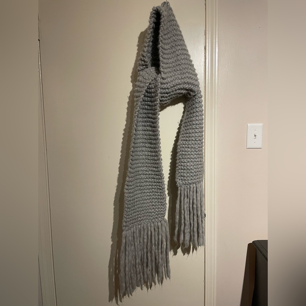 Handmade oversized grey scarf